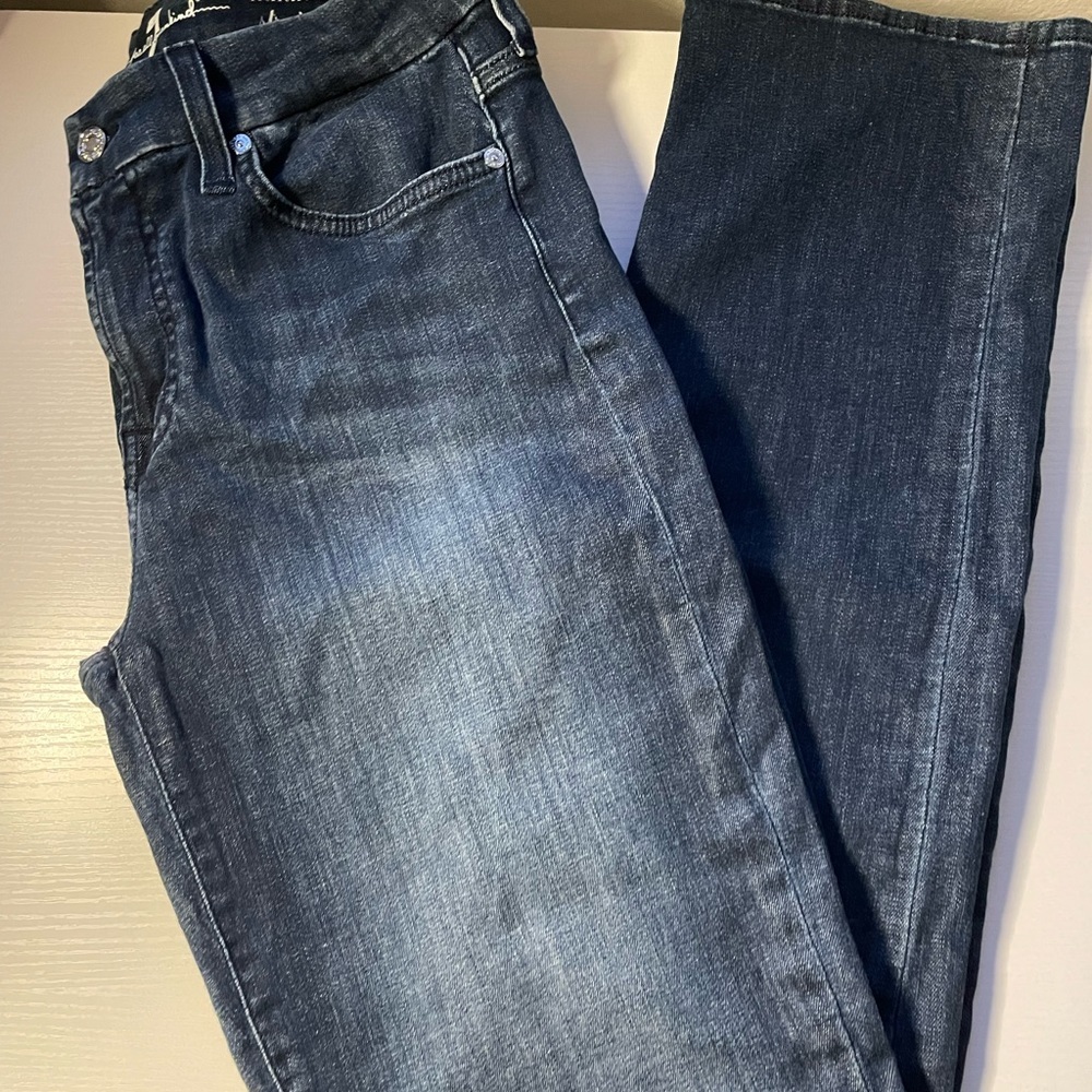 7 For All Mankind medium wash Kimmie straight leg jean - Picture 8 of 9